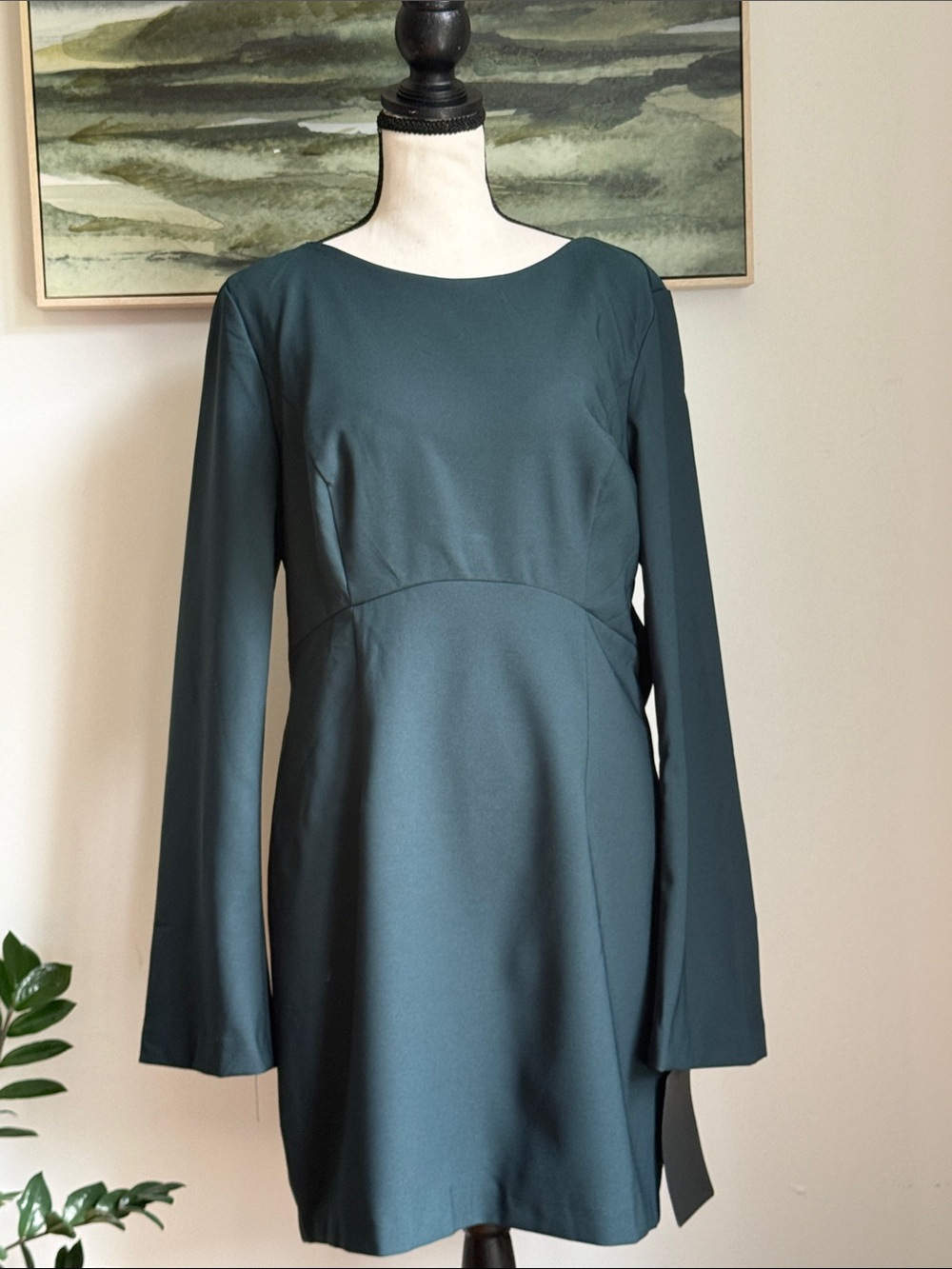 Lulu's Dark Teal Long-Sleeve Shift Dress